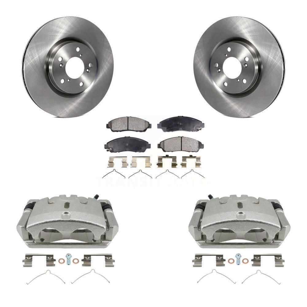Front Disc Brake Caliper Rotors And Ceramic Pads Kit For 2009-2015 Honda Pilot KC8-100485T