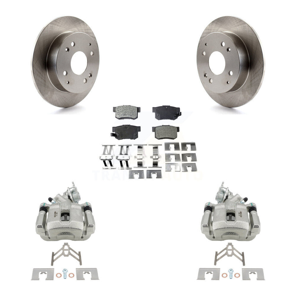 Rear Disc Brake Caliper Rotors And Semi-Metallic Pad Kit For 1998-2002 Honda Accord 2.3L KC8-100486P
