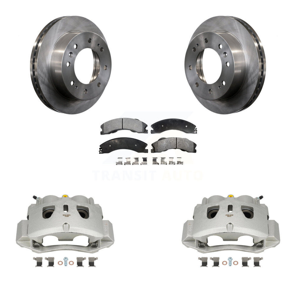 Front Brake Caliper Rotor And Ceramic Pad Kit For GMC Chevrolet Sierra 2500 HD Silverado KC8-100486T