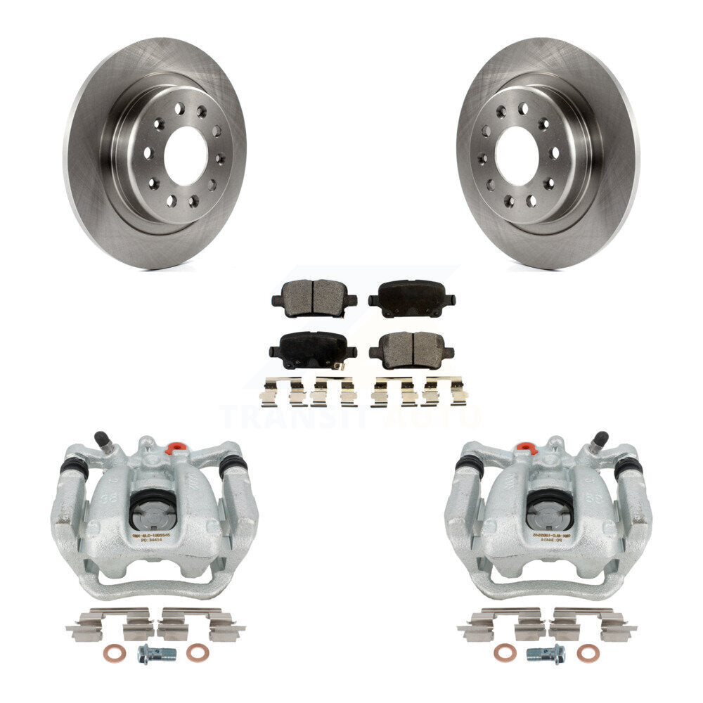 Rear Disc Brake Caliper Rotors And Semi-Metallic Pads Kit For Buick LaCrosse Regal TourX KC8-100488P by Transit Auto