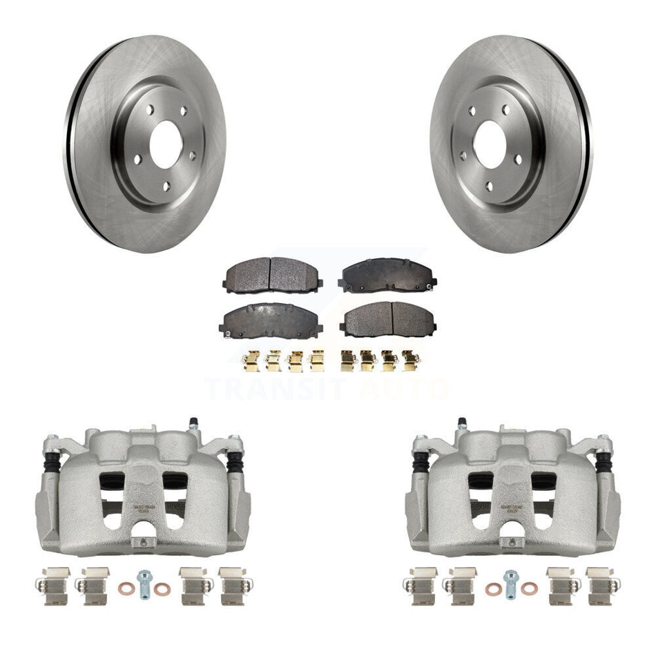 Front Disc Brake Caliper Rotors And Ceramic Pads Kit For 2014-2020 Dodge Journey KC8-100489T