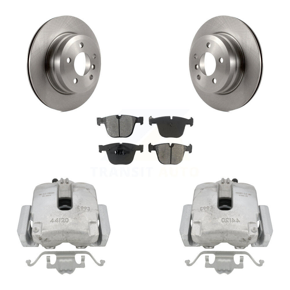 Rear Disc Brake Caliper Rotors And Semi-Metallic Pads Kit For 2009 BMW X6 xDrive35i with 3.0L From 10 08 KC8-100491S