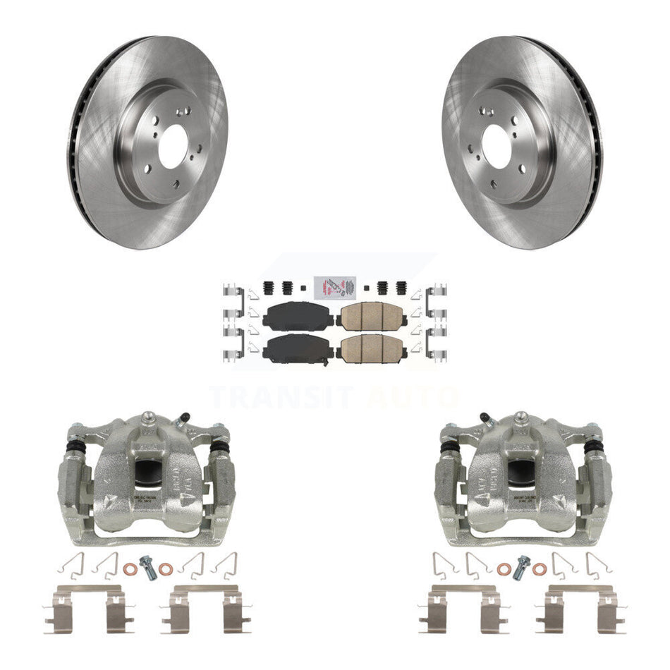 Front Disc Brake Caliper Rotors And Ceramic Pads Kit For Honda CR-V KC8-100492N by Transit Auto