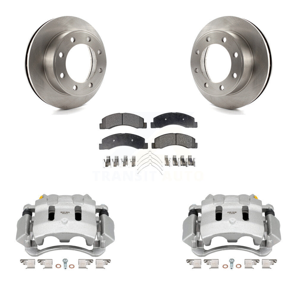 Front Disc Brake Caliper Rotor Ceramic Pad Kit For Ford F-350 Super Duty F-250 Excursion KC8-100492T