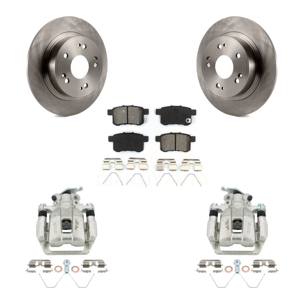 Rear Disc Brake Caliper Rotors And Semi-Metallic Pads Kit For Honda Accord Acura TSX KC8-100493S