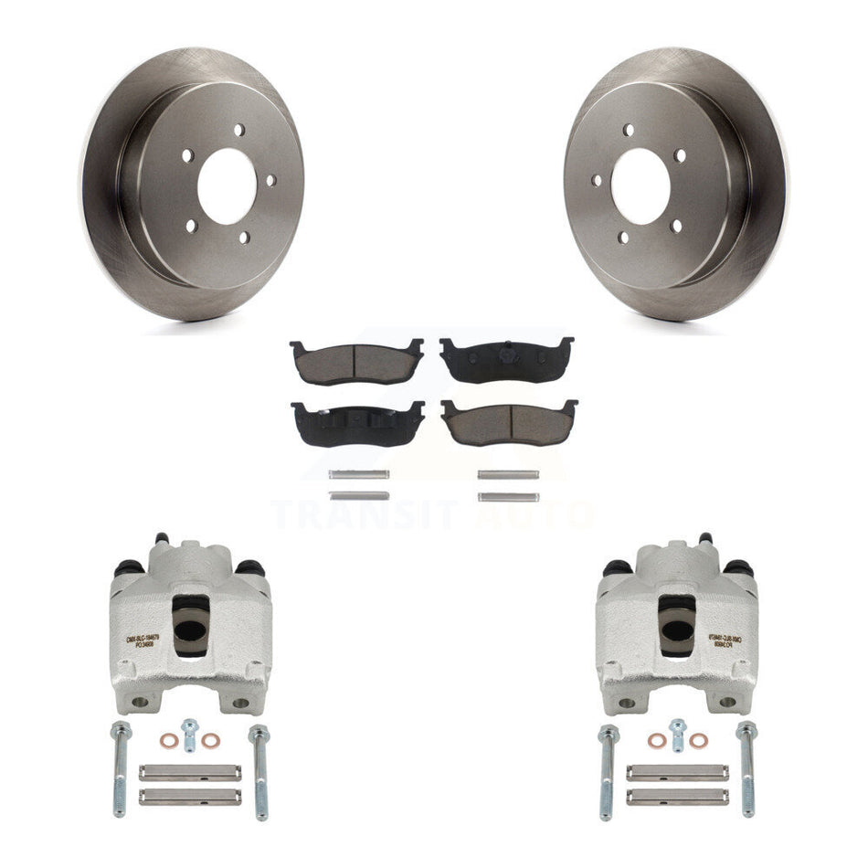 Rear Disc Brake Caliper Rotors And Ceramic Pads Kit For 1997-1998 Ford F-150 Expedition KC8-100494C