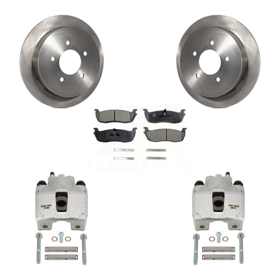 Rear Disc Brake Caliper Rotors And Semi-Metallic Pads Kit For Lincoln Blackwood KC8-100494P