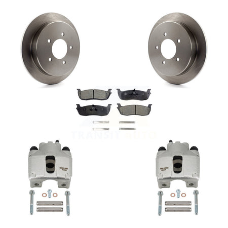 Rear Disc Brake Caliper Rotors Semi-Metallic Pad Kit For 1997-1998 Ford F-150 Expedition KC8-100495P
