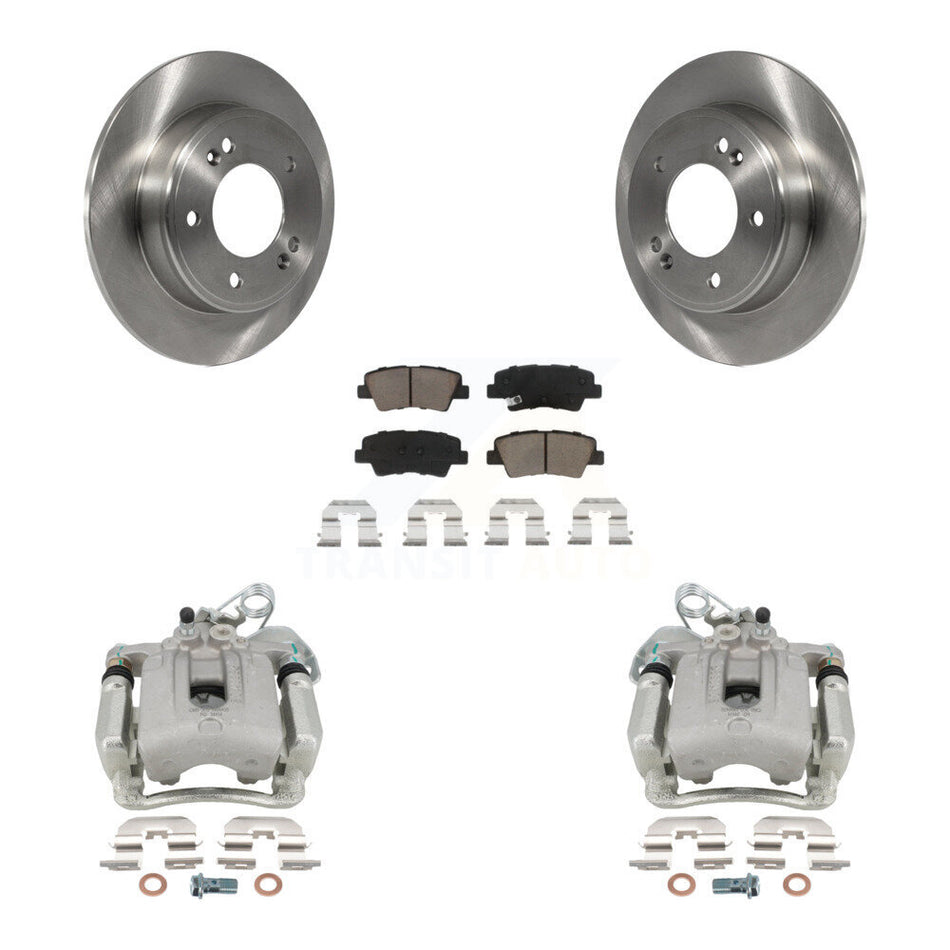 Rear Disc Brake Caliper Rotors And Ceramic Pads Kit For Hyundai Elantra Coupe KC8-100496C by Transit Auto