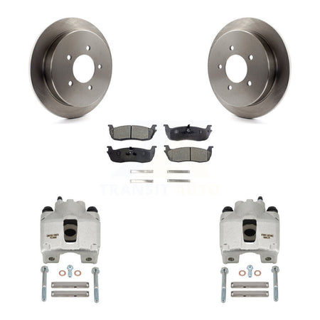 Rear Disc Brake Caliper Rotors Semi-Metallic Pad Kit For 1997-1998 Ford F-150 Expedition KC8-100496P