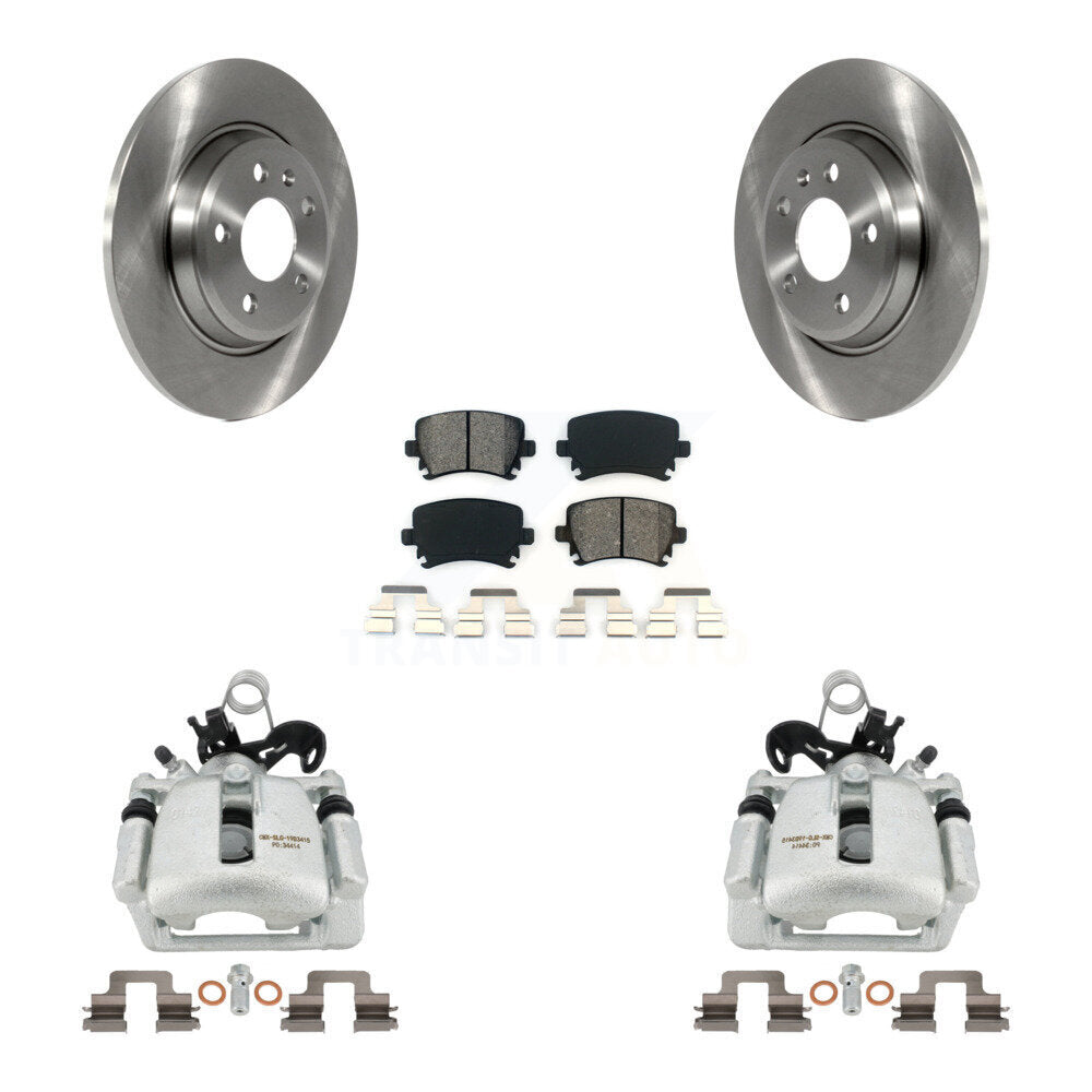 Rear Disc Brake Caliper Rotors And Semi-Metallic Pads Kit For 2009 Audi A4 Quattro Convertible With 300mm Diameter Rotor KC8-100497S by Transit Auto