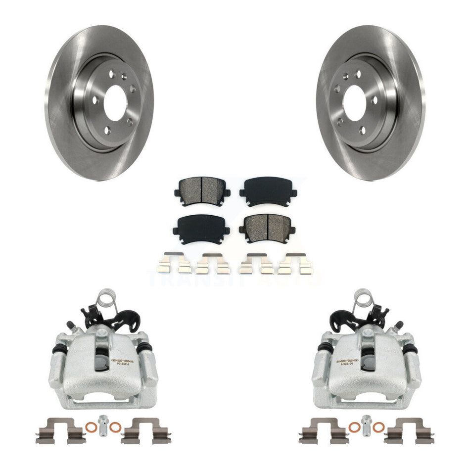 Rear Disc Brake Caliper Rotors And Semi-Metallic Pads Kit For 2009 Audi A4 Quattro Convertible With 300mm Diameter Rotor KC8-100497S