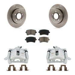 Rear Disc Brake Caliper Rotors And Semi-Metallic Pads Kit For 2009 Audi A4 Quattro Sedan Wagon With 288mm Diameter Rotor KC8-100498S