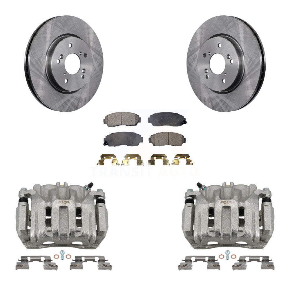 Front Disc Brake Caliper Rotor Ceramic Pad Kit For Honda CR-V Acura RDX Accord Crosstour KC8-100502T