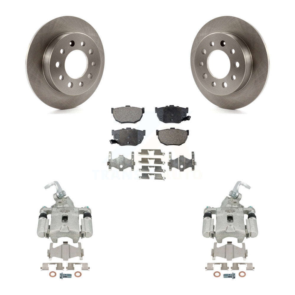 Rear Disc Brake Caliper Rotors And Semi-Metallic Pads Kit For Hyundai Tiburon KC8-100503P by Transit Auto