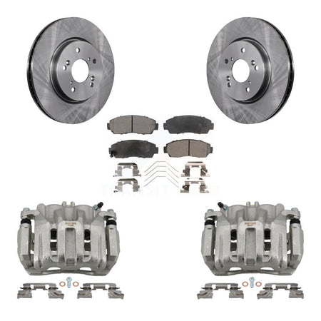 Front Disc Brake Caliper Rotors And Ceramic Pads Kit For Honda CR-V Crosstour Accord KC8-100503T
