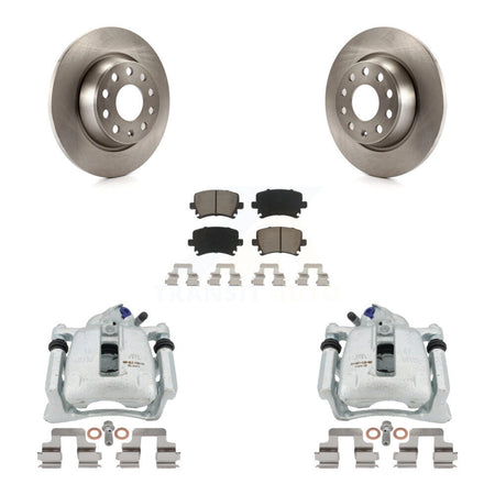 Rear Disc Brake Caliper Rotors And Ceramic Pads Kit For Volkswagen Tiguan CC KC8-100504C by Transit Auto