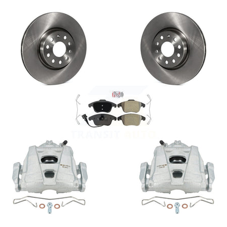 Front Disc Brake Caliper Rotors And Semi-Metallic Pads Kit For Volkswagen Passat Tiguan Audi Q3 Quattro Limited KC8-100506N by Transit Auto