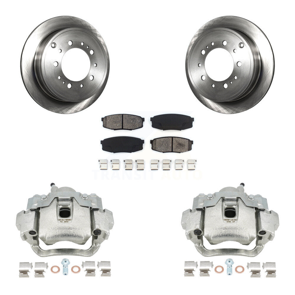 Rear Disc Brake Caliper Rotors And Semi-Metallic Pads Kit For Lexus LX570 Toyota Land Cruiser KC8-100506S by Transit Auto