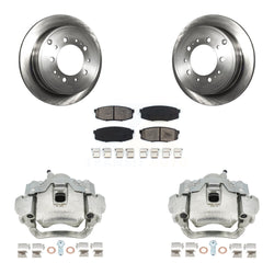 Rear Disc Brake Caliper Rotors And Semi-Metallic Pads Kit For Lexus LX570 Toyota Land Cruiser KC8-100506S