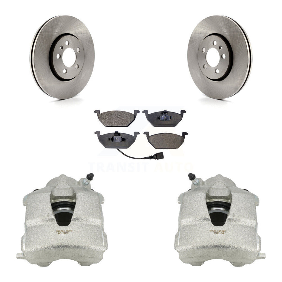 Front Disc Brake Caliper Rotors And Ceramic Pads Kit For 2000-2001 Volkswagen Golf 2.0L With 288mm Diameter Rotor KC8-100506T