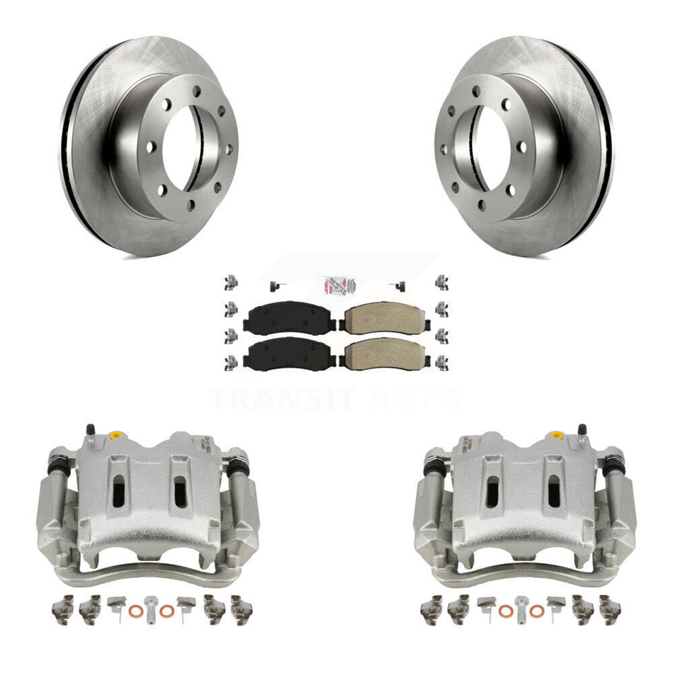 Front Disc Brake Caliper Rotors And Semi-Metallic Pads Kit For Ford F-250 Super Duty F-350 With Single Rear Wheels 4WD KC8-100508N