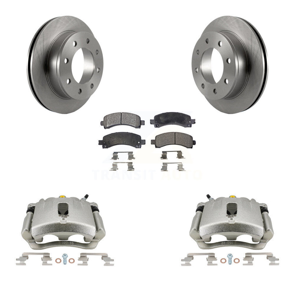 Rear Disc Brake Caliper Rotors And Semi-Metallic Pads Kit For Chevrolet Express 3500 2500 GMC Savana KC8-100508P