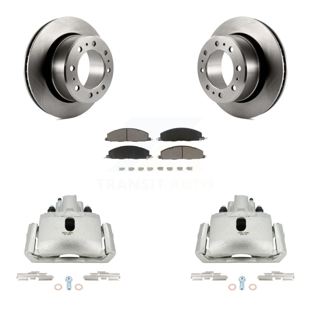 Rear Disc Brake Caliper Rotors And Ceramic Pads Kit For 2012 Ram 1500 With 8 Lug Wheels KC8-100510C