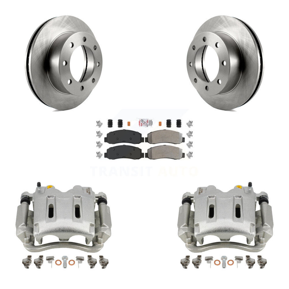 Front Disc Brake Caliper Rotors And Semi-Metallic Pads Kit For Ford F-250 Super Duty F-350 KC8-100512N