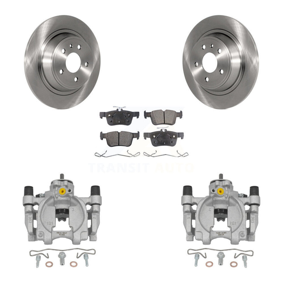 Rear Disc Brake Caliper Rotors And Semi-Metallic Pads Kit For Ford Fusion Lincoln MKZ KC8-100512P