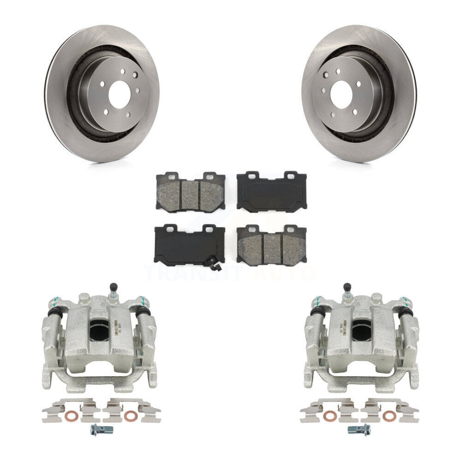 Rear Disc Brake Caliper Rotors And Semi-Metallic Pads Kit For INFINITI G37 Nissan 370Z KC8-100512S