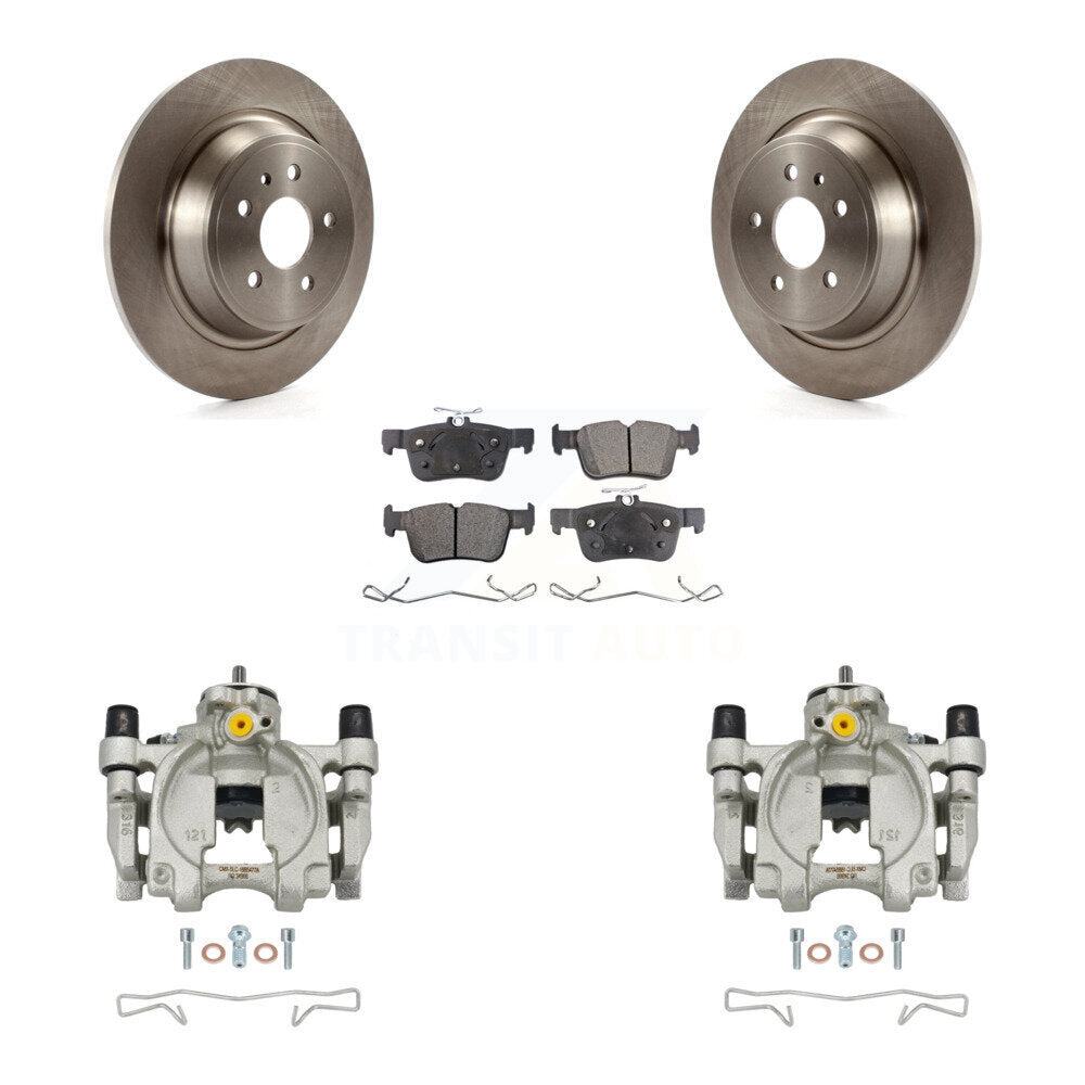 Rear Brake Caliper Rotors & Semi-Metallic Pad Kit For Ford Escape Fusion Lincoln MKC MKX KC8-100513P