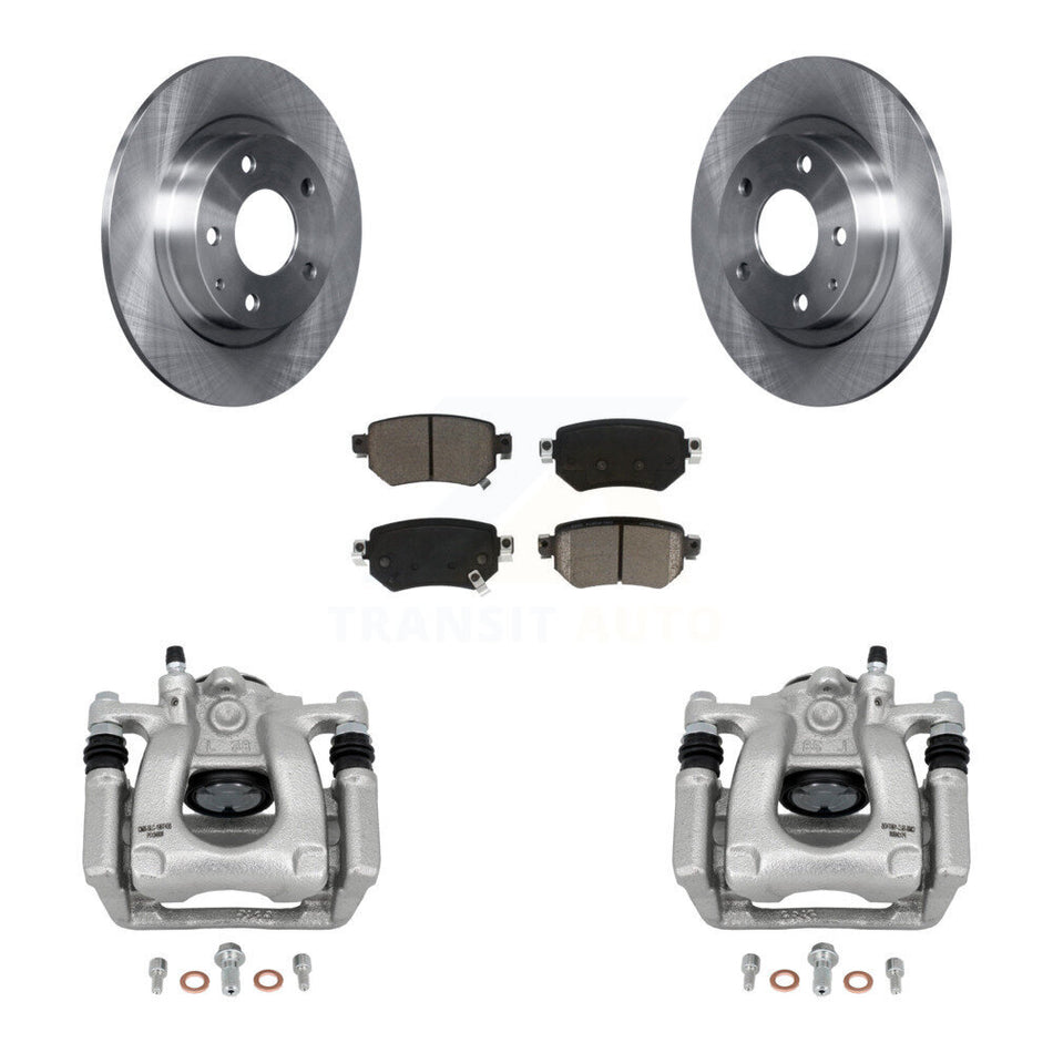Rear Disc Brake Caliper Rotors And Ceramic Pads Kit For 2016-2021 Mazda 6 KC8-100514C