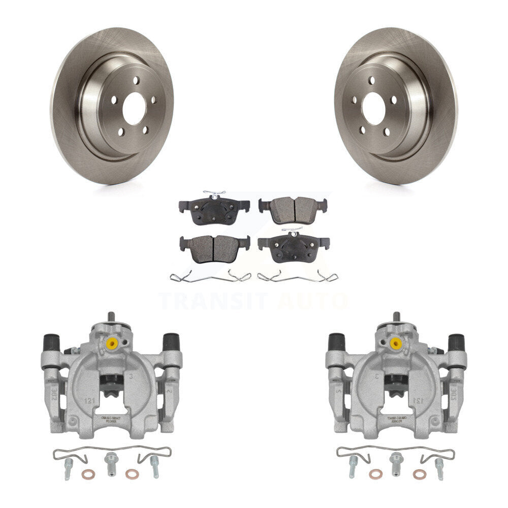 Rear Brake Caliper Rotor & Semi-Metallic Pad Kit For Ford Fusion Lincoln MKZ Continental KC8-100514P