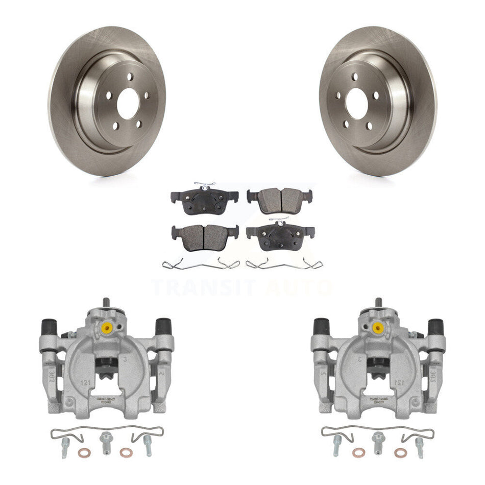 Rear Brake Caliper Rotor & Semi-Metallic Pad Kit For Ford Fusion Lincoln MKZ Continental KC8-100514P