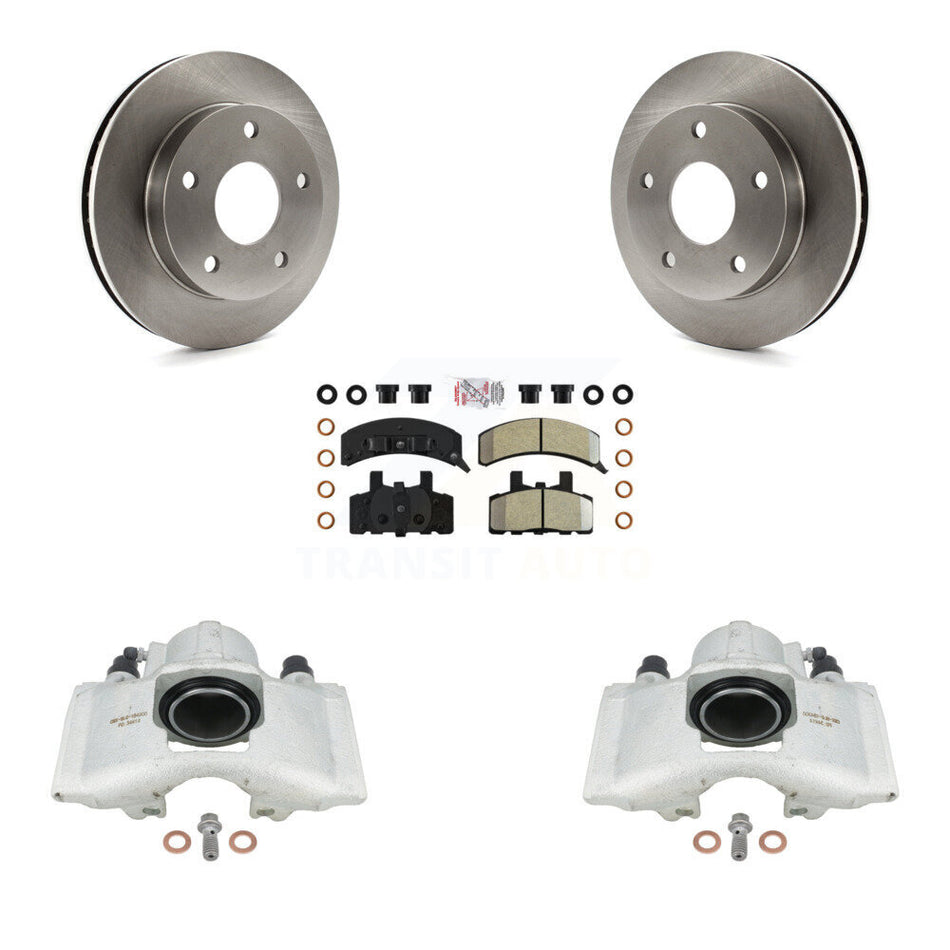 Front Disc Brake Caliper Rotors And Semi-Metallic Pads Kit For 1994-1999 Dodge Ram 1500 4WD KC8-100515N by Transit Auto