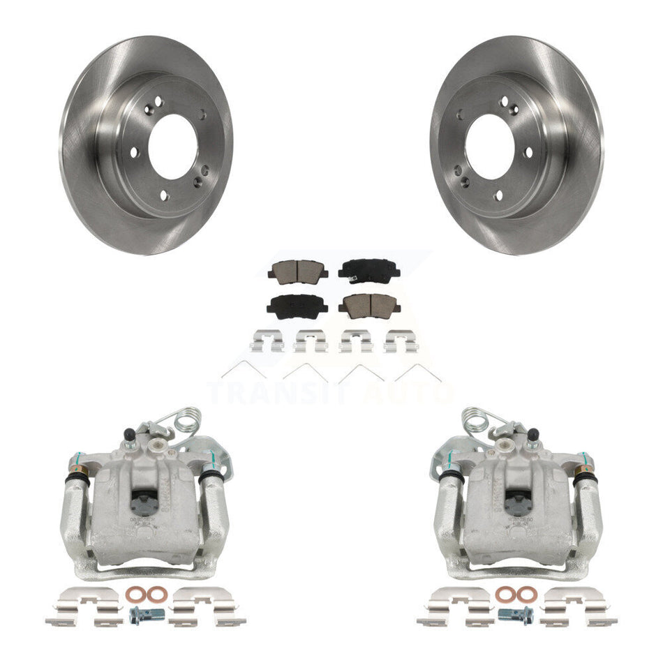 Rear Disc Brake Caliper Rotors And Ceramic Pads Kit For 2017-2020 Hyundai Elantra 2.0L KC8-100516C