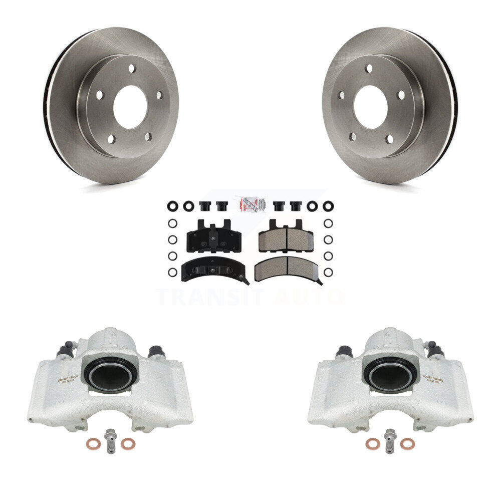 Front Disc Brake Caliper Rotors And Semi-Metallic Pads Kit For 1994-1999 Dodge Ram 1500 4WD KC8-100516N by Transit Auto