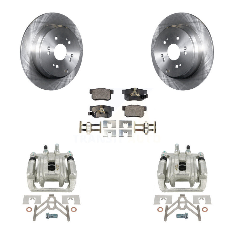 Rear Disc Brake Caliper Rotors And Semi-Metallic Pads Kit For Honda CR-V Acura RDX KC8-100517P by Transit Auto