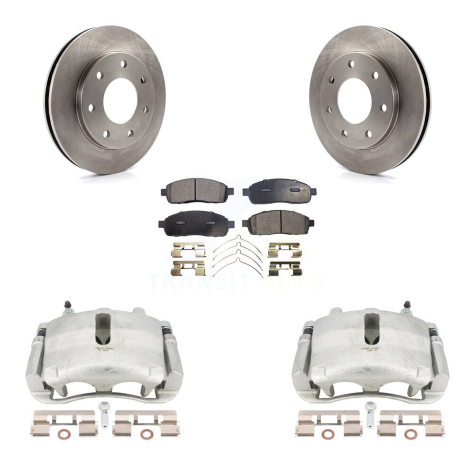 Front Disc Brake Caliper Rotors And Ceramic Pads Kit For 2004 Ford F-150 4WD With 7 Lug Wheels 11th Digit Of Vin Is C KC8-100517T by Transit Auto