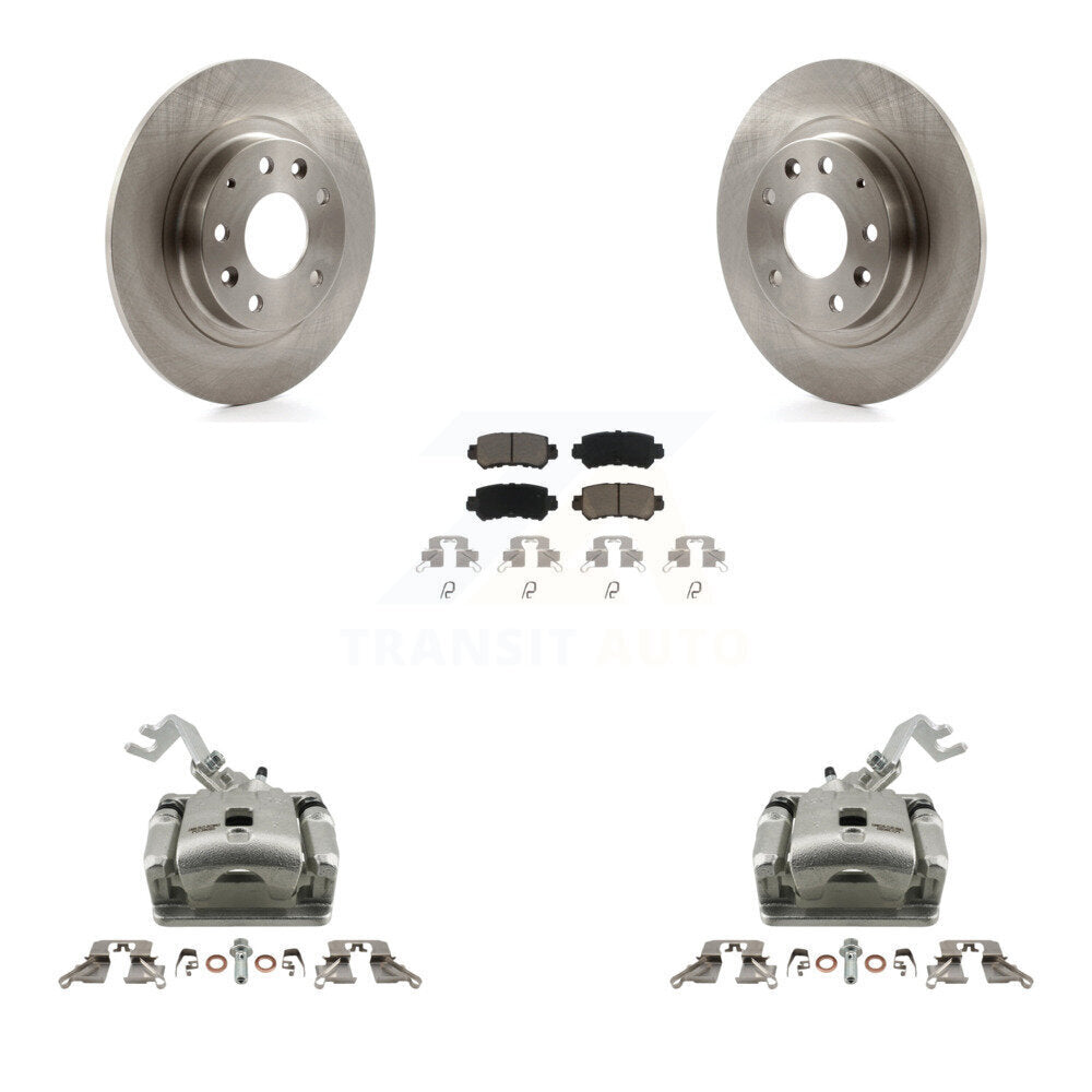 Rear Disc Brake Caliper Rotors And Ceramic Pads Kit For 2016-2018 Mazda CX-3 KC8-100519C