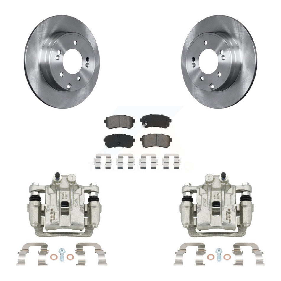 Rear Disc Brake Caliper Rotors And Semi-Metallic Pads Kit For Hyundai Sonata Kia Optima KC8-100519S