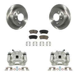 Rear Disc Brake Caliper Rotors And Ceramic Pads Kit For Kia Forte Koup Forte5 KC8-100520C