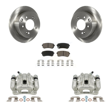 Rear Disc Brake Caliper Rotors And Ceramic Pads Kit For Kia Forte Koup Forte5 KC8-100520C by Transit Auto