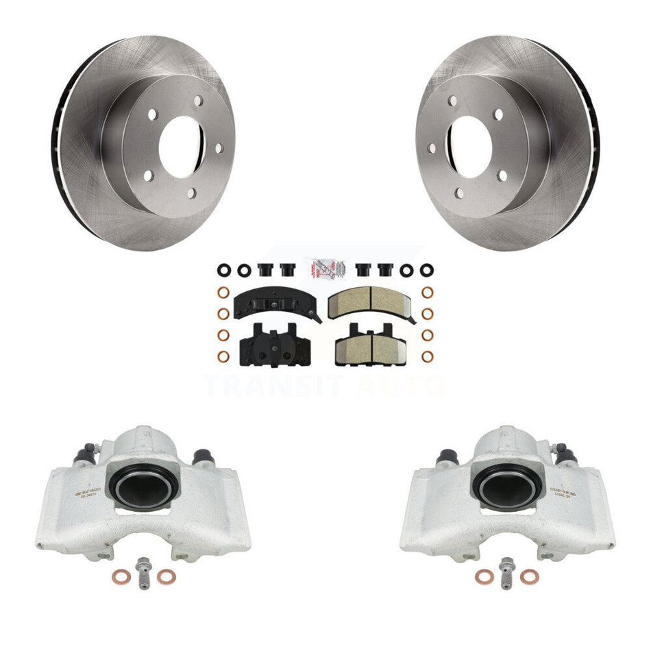 Front Disc Brake Caliper Rotors And Semi-Metallic Pads Kit For 1990-2002 Chevrolet Astro GMC Safari AWD KC8-100521N