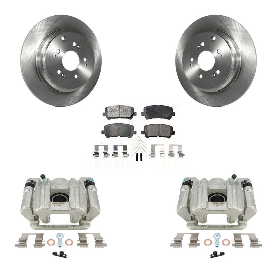 Rear Disc Brake Caliper Rotors And Semi-Metallic Pads Kit For Acura MDX ZDX KC8-100521P