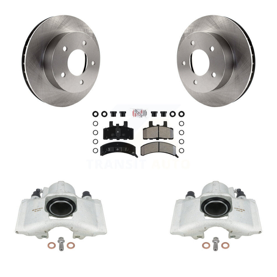 Front Disc Brake Caliper Rotors And Semi-Metallic Pads Kit For 1990-2002 Chevrolet Astro GMC Safari AWD KC8-100522N