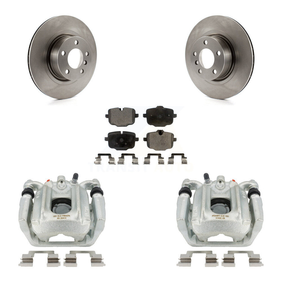 Rear Disc Brake Caliper Rotors And Semi-Metallic Pads Kit For 2012 BMW X3 From 10 11 KC8-100522P by Transit Auto