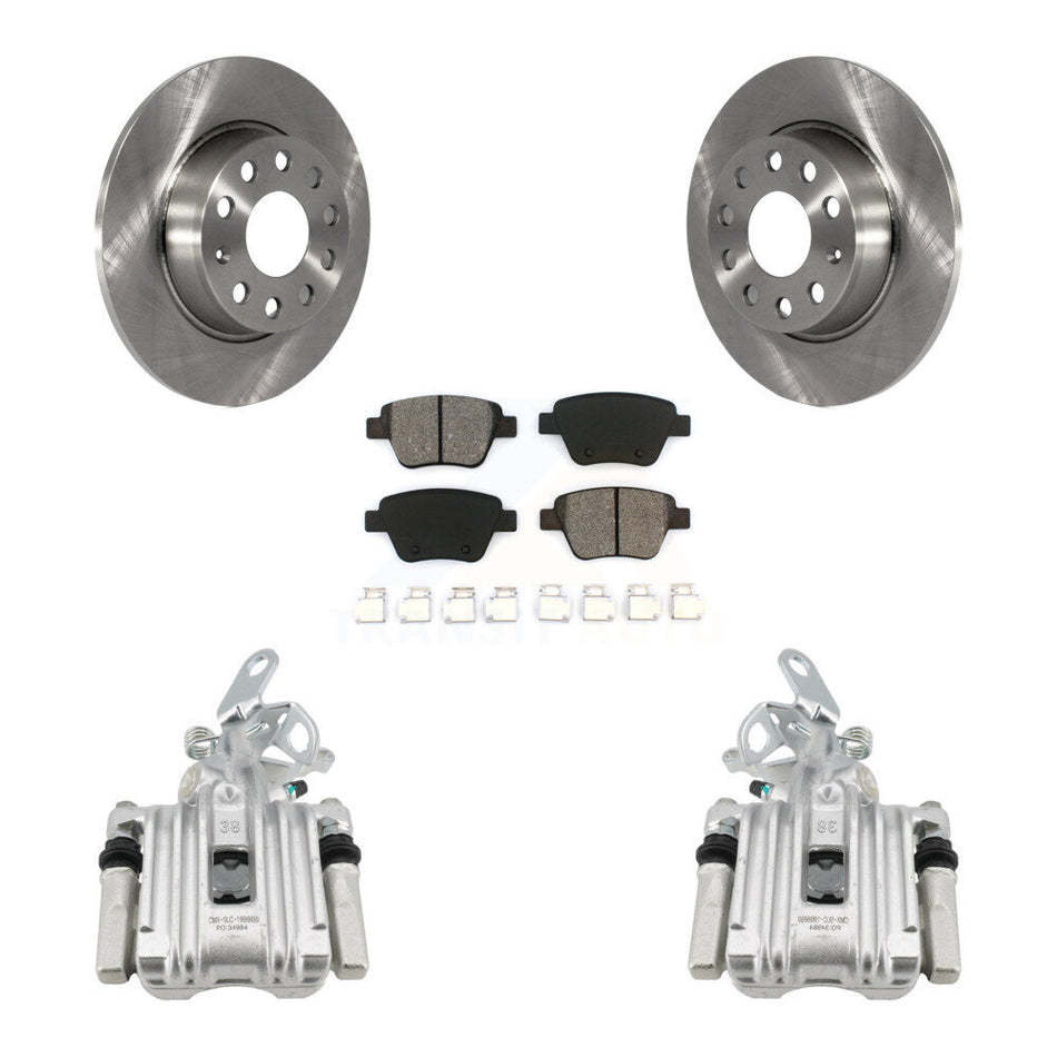 Rear Disc Brake Caliper Rotor And Semi-Metallic Pad Kit For Volkswagen Jetta Beetle Golf KC8-100523S