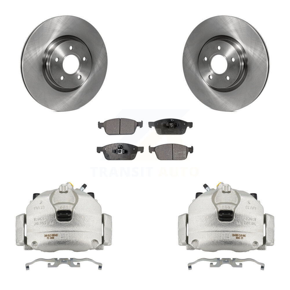 Front Brake Caliper Rotors & Ceramic Pad Kit For Ford Escape Transit Connect Lincoln MKC KC8-100523T